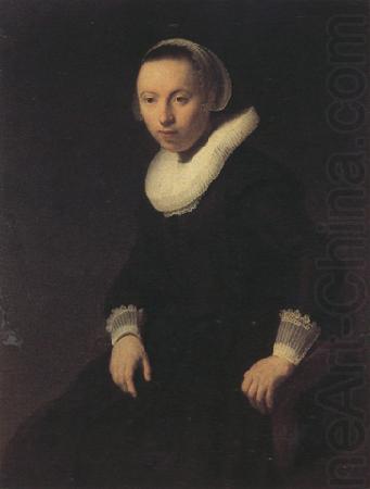 REMBRANDT Harmenszoon van Rijn Portrait of a young woman seted, (mk330 china oil painting image